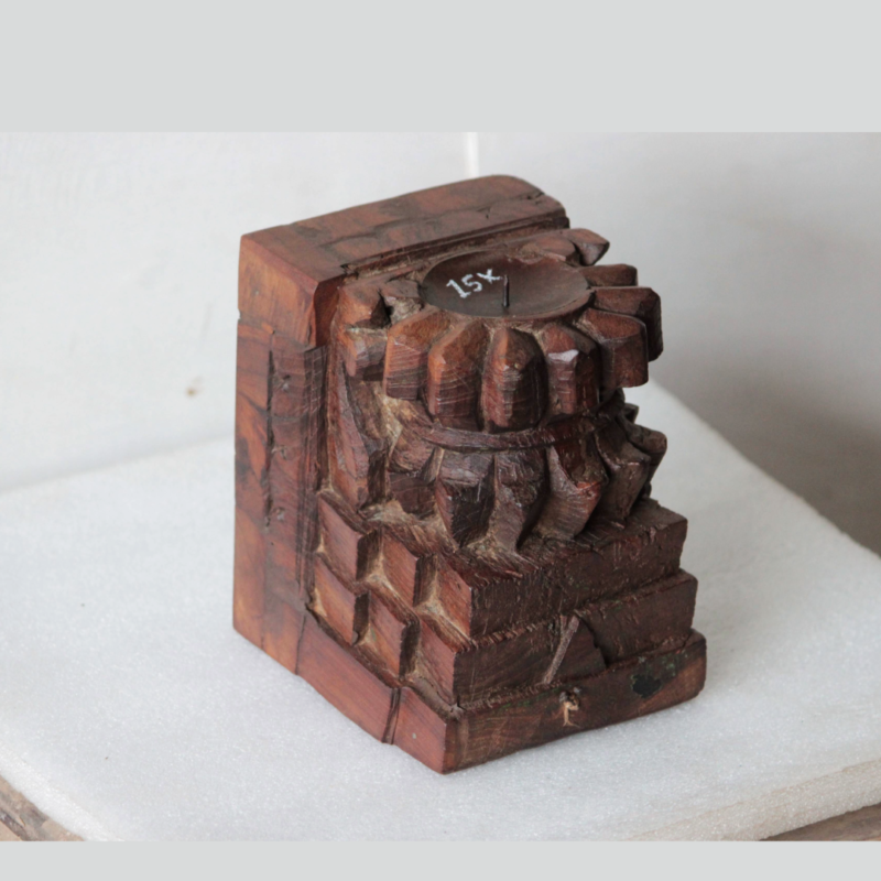 Intricate Craved Vintage Wooden Candle Stand