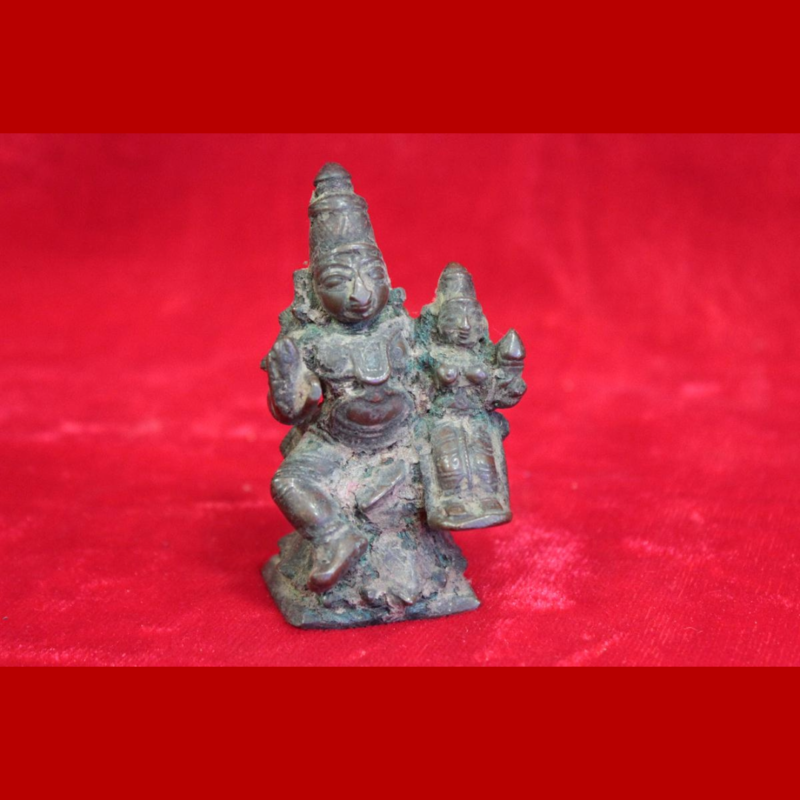 Brass Vishnu Laxmi Statue 1900s Old Vintage Home Decor Collectible Figure