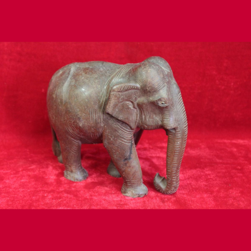 RARE OLD VINTAGE HAND CARVED WOODEN ELEPHANT ANTIQUE DECOR COLLECTIBLE