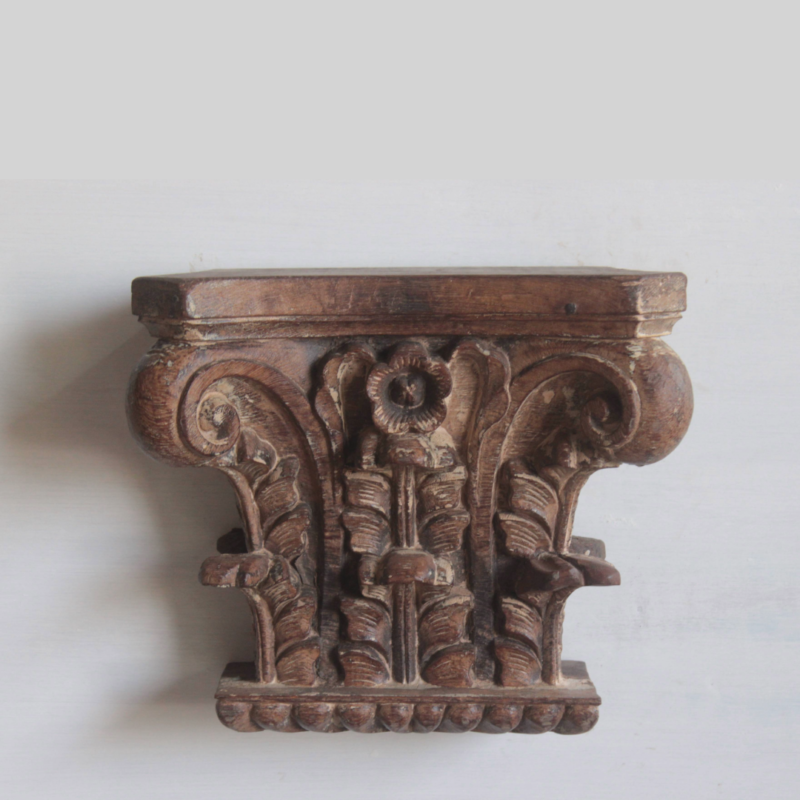 Hand Carved Decorative Wooden Wall Shelf