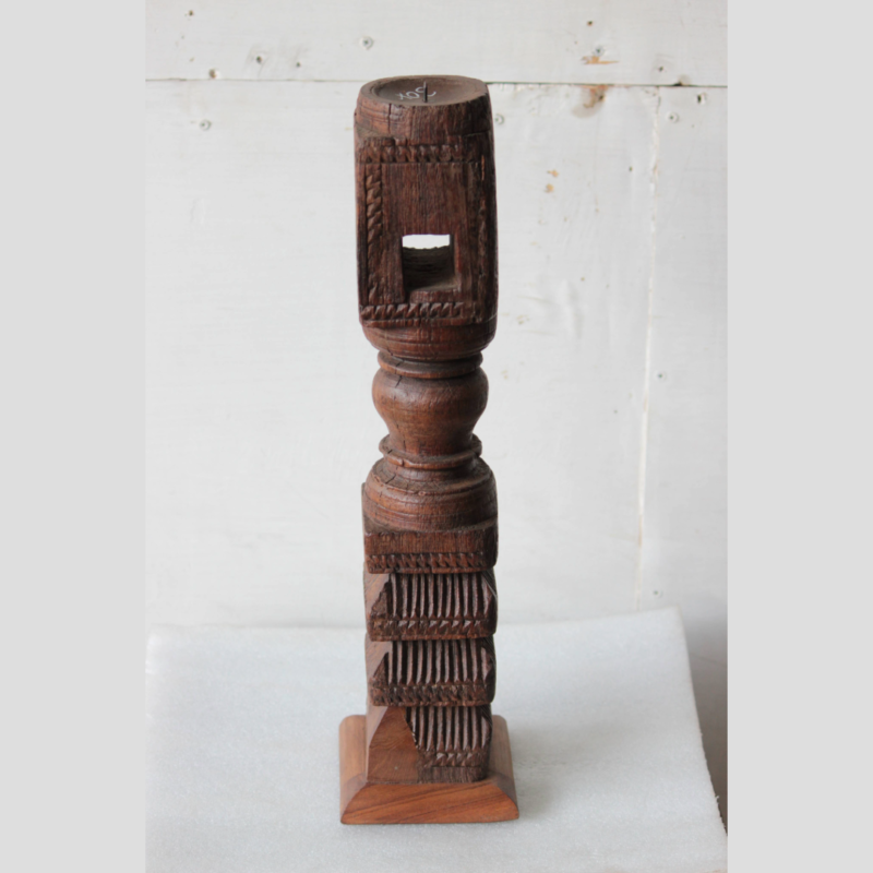 Hand Carved decorative Wooden Candlestick Holder