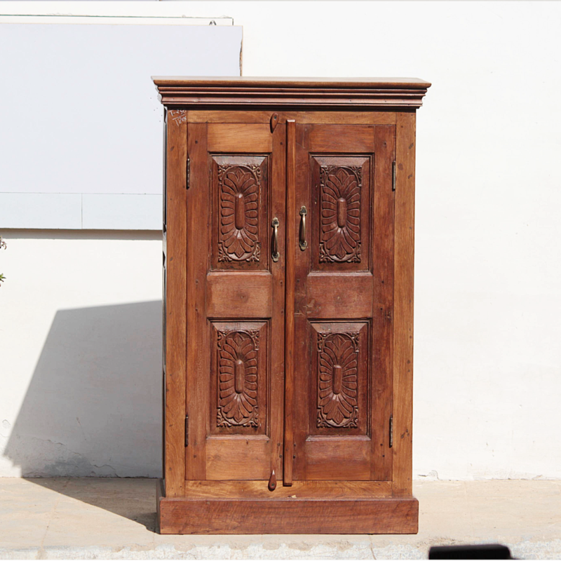 Carved Antique Teak Wood Cabinet