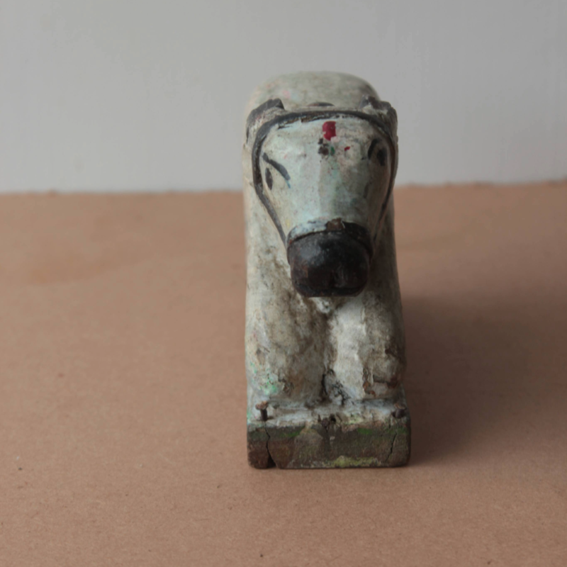 Antique Wooden Nandi Figurine