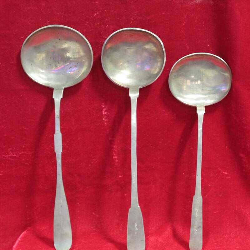 Set of 3 Vintage Brass Ladle, Kitchen Utensils, Mid Century, Brass Utensils