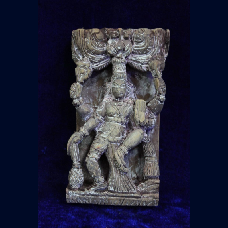 Wooden Panel Carved Meenakshi Old Vintage Antique Home Decor Collectible
