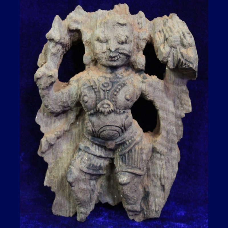 Wooden Carved Bheru Panel Old Vintage Antique Home Decor Collectible
