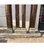 7.1 feet large Craved Old Teak Wood Pillar (2 half and 2 full) - Image 4