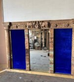 Vintage Inspired Jharokha Mirror, Indian Carved Wooden Wall Decor Mirror Frame - Image 15