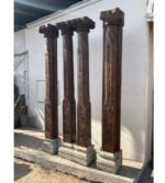7.1 feet large Craved Old Teak Wood Pillar (2 half and 2 full) - Image 3