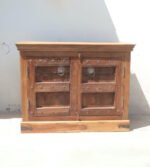 Antique Solid wood Carved Sideboard | Rustic Carved Wooden 2 Door Cabinet