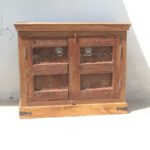 Antique Solid wood Carved Sideboard | Rustic Carved Wooden 2 Door Cabinet