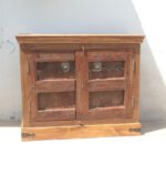 Antique Solid wood Carved Sideboard | Rustic Carved Wooden 2 Door Cabinet