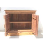 Antique Solid wood Carved Sideboard | Rustic Carved Wooden 2 Door Cabinet - Image 4
