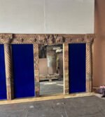 Vintage Inspired Jharokha Mirror, Indian Carved Wooden Wall Decor Mirror Frame - Image 13