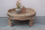 2.2 feet wide Old Wooden Chakki Center Table Coffee Table Home Decor Table - Image 2