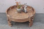 2.2 feet wide Old Wooden Chakki Center Table Coffee Table Home Decor Table - Image 2
