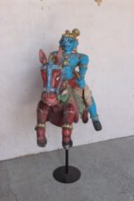 Aiyanar (Ayyanar) Tamil Folk Deity Sculpture - A Rare Antique Figure - Image 4