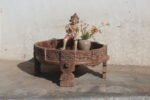Old Wooden Chakki Center Table Coffee Table Home Decor Table - Image 5