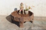 Old Wooden Chakki Center Table Coffee Table Home Decor Table - Image 3
