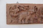 Gaja Ganesha Old Wooden Panel, Antique Indian Door Panels - Image 2