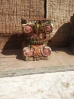 15" Wooden Stool with Great Carving Details - Image 4