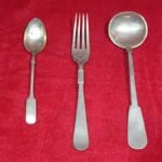 Set 3 Vintage Kitchen Utensils, Mid Century, Kitchen Utensils Fork, Spoon, Ladle, Brass Utensils