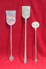 Vintage Brass Serving Spoon Set (3 Pc) – Antique Kitchen Utensils, Rustic Cookware - Image 4