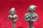 OLD VINTAGE BRASS FIGURE 2 PC ANTIQUE HOME DECOR COLLECTIBLE - Image 2