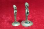 OLD VINTAGE BRASS FIGURE 2 PC ANTIQUE HOME DECOR COLLECTIBLE - Image 4