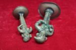 OLD VINTAGE BRASS FIGURE 2 PC ANTIQUE HOME DECOR COLLECTIBLE - Image 7