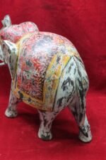 Elephant Figure Wooden Carved New Painted Hand Home Decor - Image 4