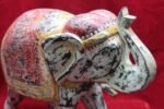 Elephant Figure New Painted Wooden Hand Carved Home Decor - Image 2