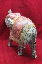 Elephant Figure New Painted Wooden Hand Carved Home Decor - Image 5