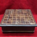 Wooden Game Tray Box Old Vintage Indian Handmade Collectible