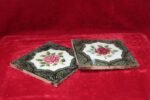 Set of 2 Old Ceramic Flower Tiles – Wall/Floor Decor, Collectible Home Accent - Image 2