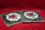 Set of 2 Vintage Ceramic Flower Tiles – Wall/Floor Decor, Collectible Home Accent - Image 2
