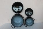 2 Pc Black Cooking Pot Enamel Ware Kitchenware Home Decor Collectible - Image 2