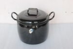 Black Cooking Pot Old Vintage Enamel Kitchenware Collectible
