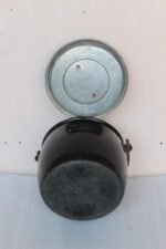 Black Cooking Pot Vintage Old Collectible Enamel Ware Kitchenware - Image 3