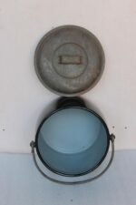 Black Enamel Cooking Pot Vintage Old Collectible Kitchenware - Image 2