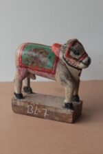 Antique Wooden Nandi Figurine - Image 2