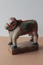 Antique Wooden Nandi Figurine - Image 3