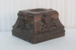 Hand carved Old Wooden Vintage Antique Panel Candle Holder Stand Tableware - Image 2