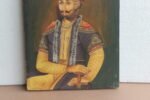Old Vintage King Painting Teak Wood Artistic Wall Hanging Home Decor Art - Image 3