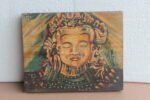 Wooden Hand Painting of Buddha, Painted Wooden Panel - Image 2