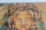 Wooden Hand Painting of Buddha, Painted Wooden Panel - Image 3