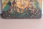 Wooden Hand Painting of Buddha, Painted Wooden Panel - Image 4