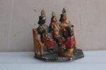 Old Handmade Wooden Ram Darbar Figurines Rustic Temple Decor Collectible - Image 2
