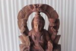 12" Goddess Lakshmi wooden sculpture - Image 4
