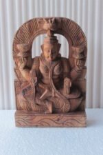12″ Goddess Lakshmi wooden sculpture - Image 2